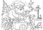Babbo Natale con gli elfi