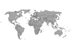 Disegni da colorare mappa del mondo con frontiere