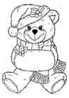 Disegni da colorare orso natalizio