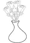 Disegni da colorare rose in vaso