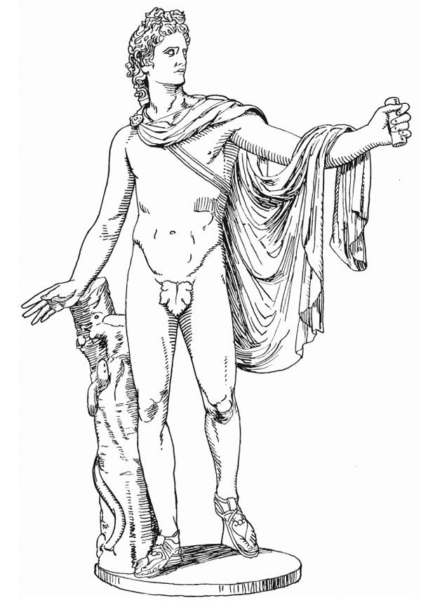 Disegno da colorare apollo, dio greco