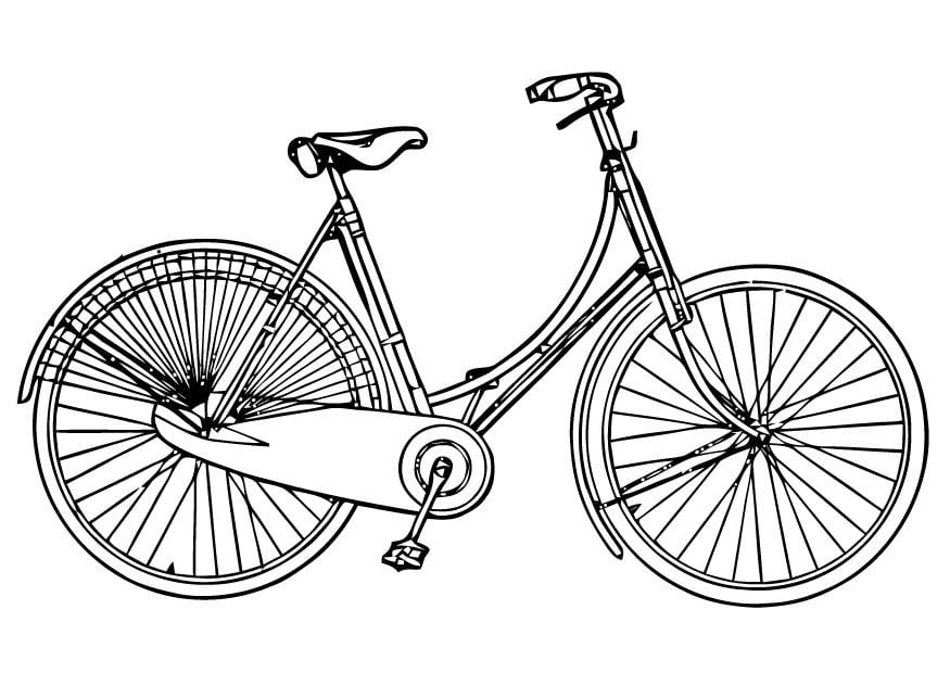 Disegno da colorare bici da donna