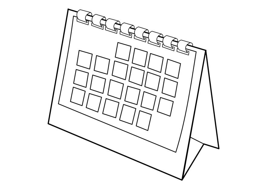 Disegno da colorare calendario