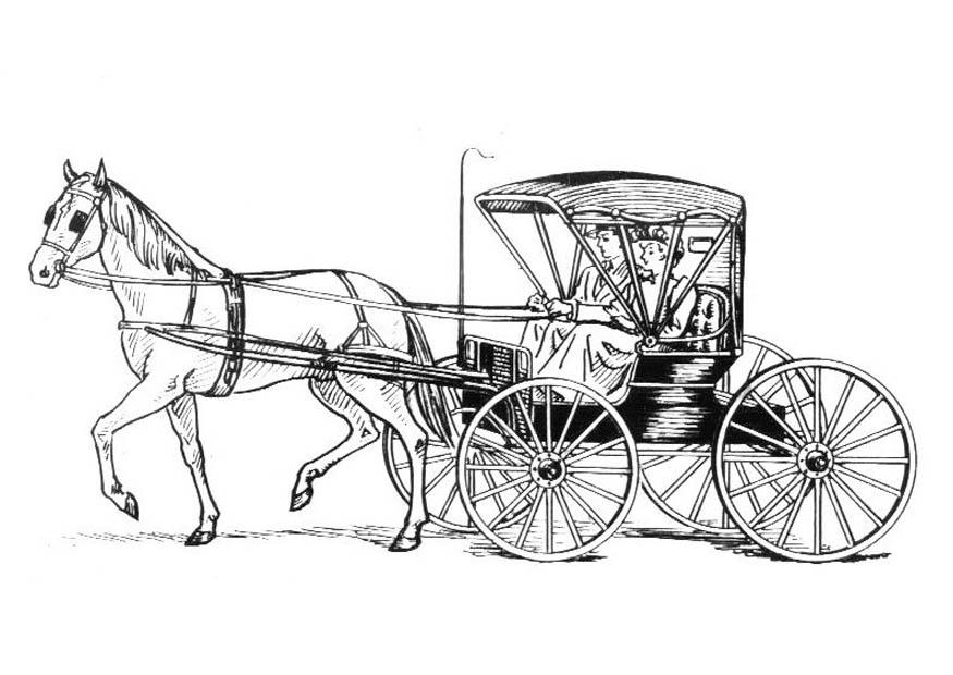 Disegno da colorare cavallo con carrozza