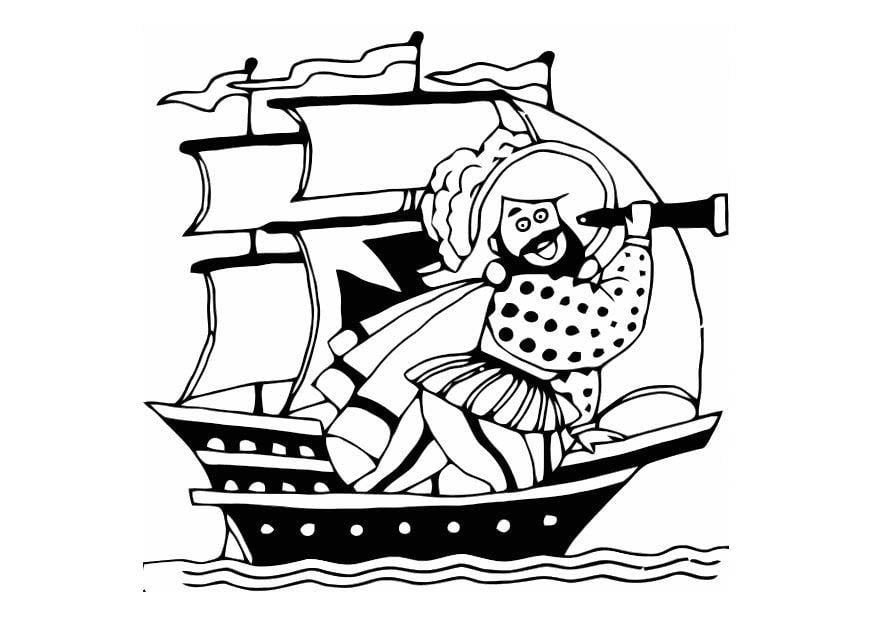 Disegno da colorare nave pirata