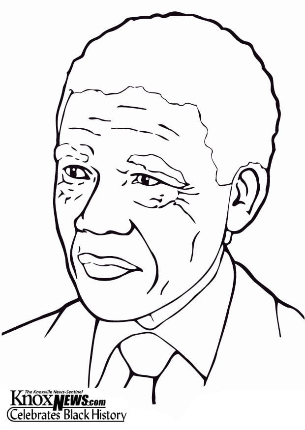 Disegno da colorare nelson mandela