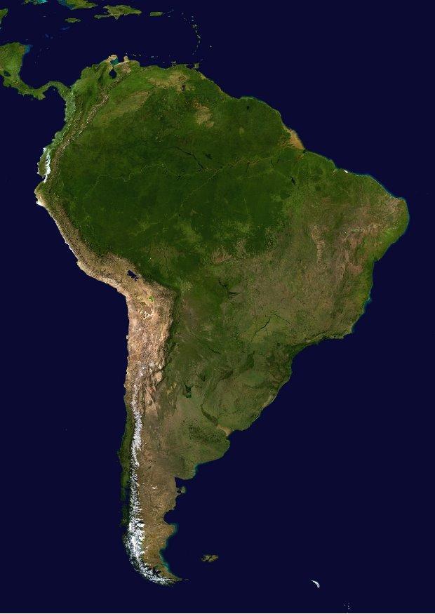 Foto immagine satellite sud america