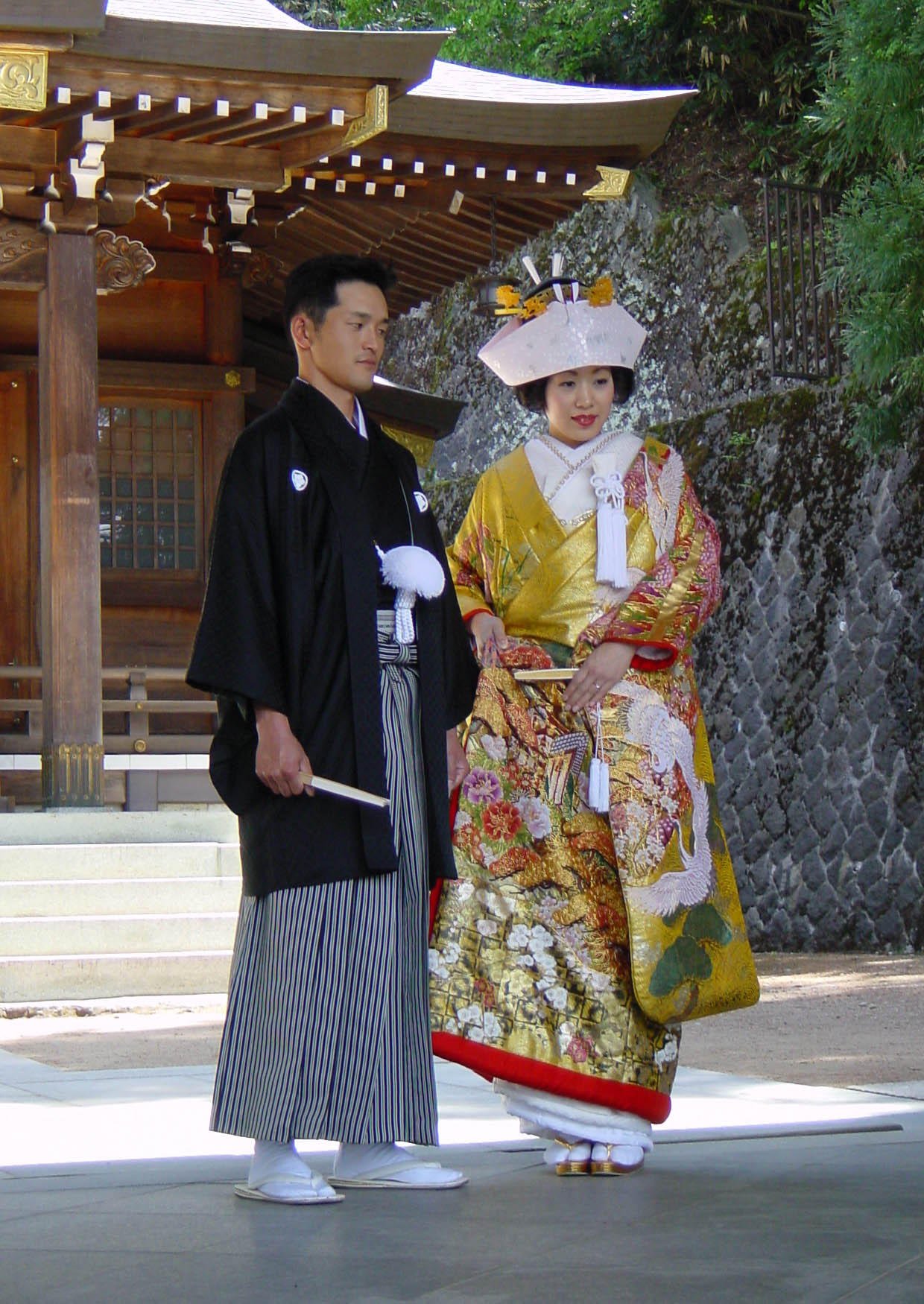 Foto matrimonio giapponese, ceremonia shinto