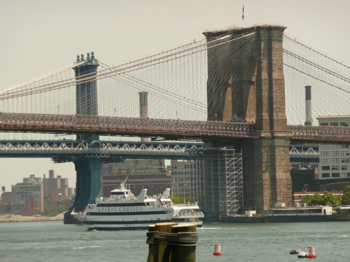 Foto new york  - ponte di brooklyn e ponte di manhattan