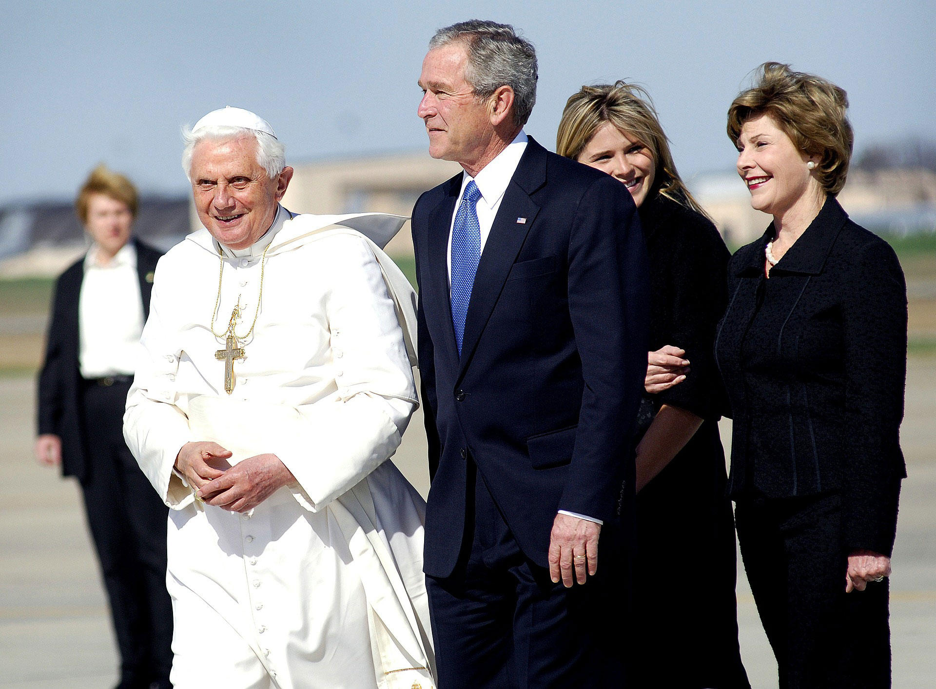 Foto papa benedetto xvi e george w. bush