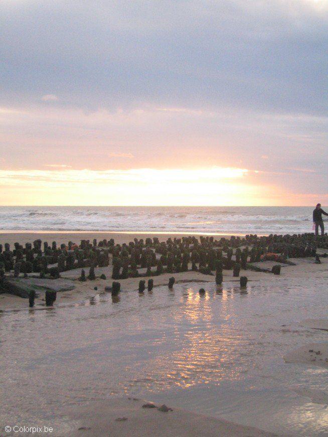 Foto tramonto in spiaggia