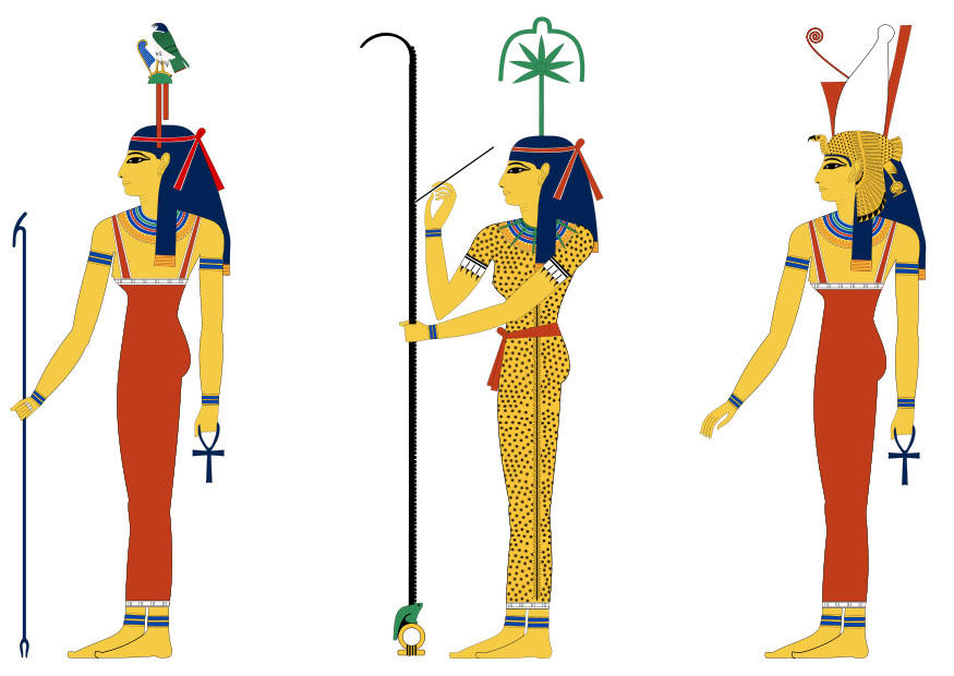 immagine hathor, seshat & mut