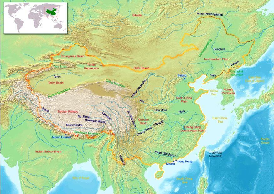 immagine mappa della cina