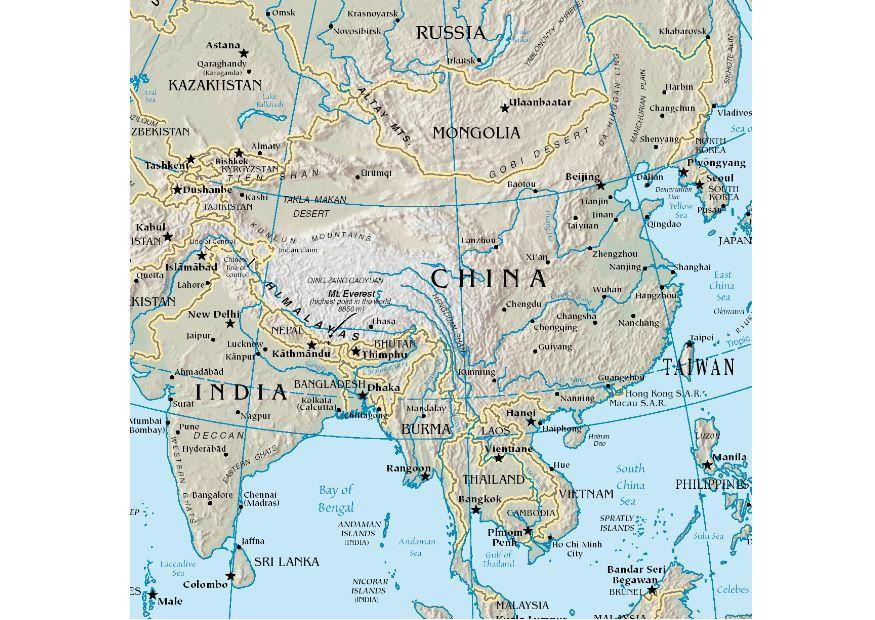 immagine mappa della cina