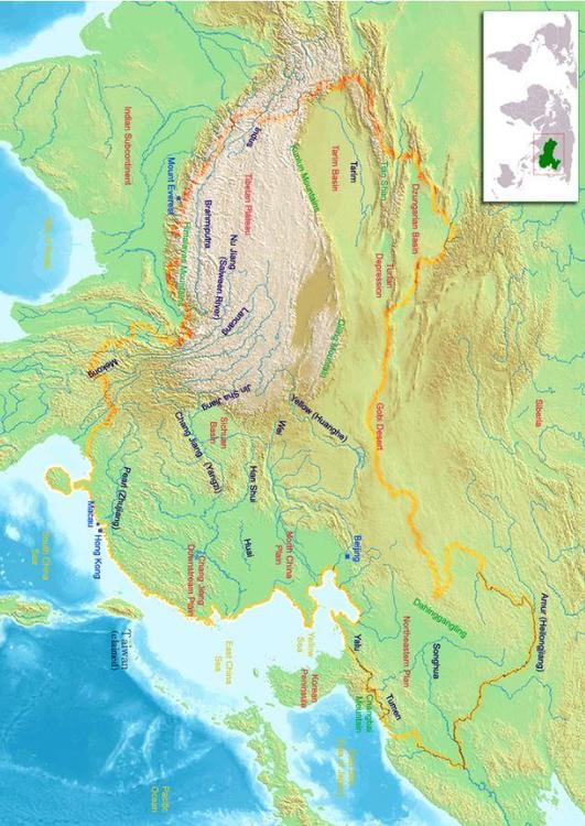 mappa della Cina